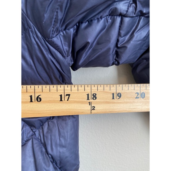 Lululemon Reversible Down Coat Full Zip Hooded Quilted Navy Blue Womens Size 4 - Picture 5 of 8
